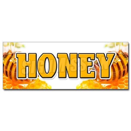 Signmission HONEY DECAL sticker fresh bee hive clover honeycomb blossom wildflower, D-36 Honey D-36 Honey
